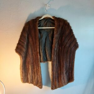 Elegant Brown Fur Women's Mink Cape